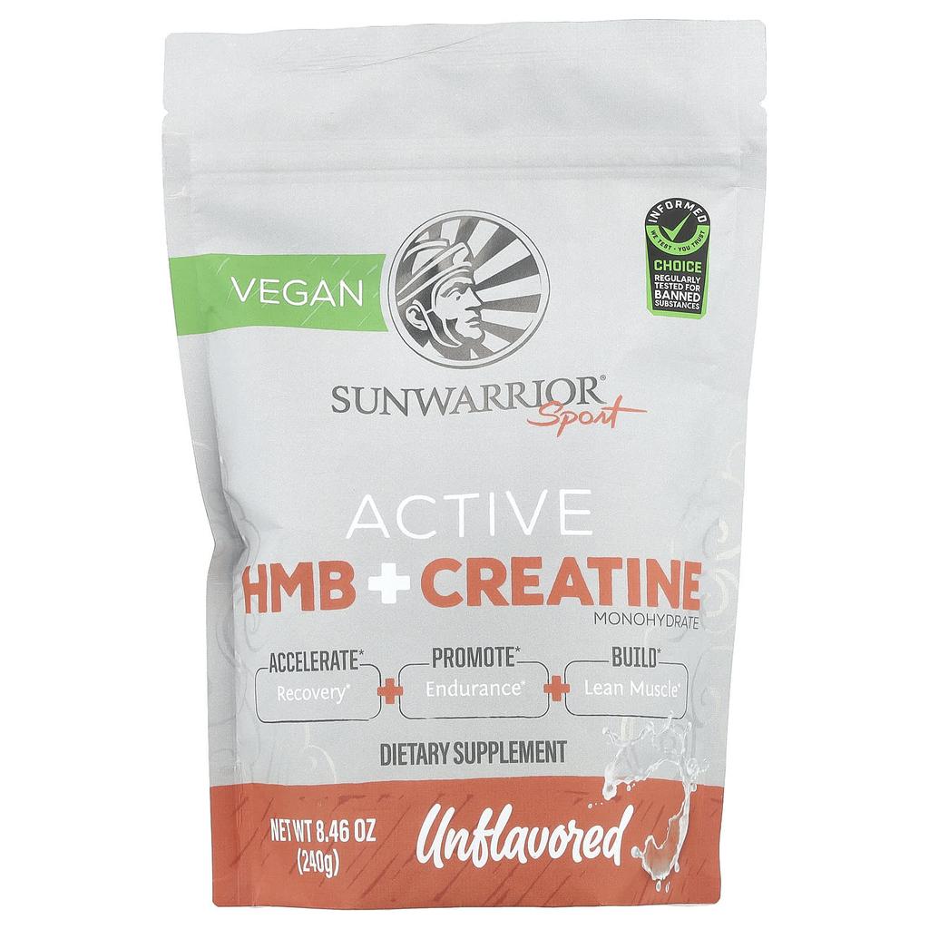 Sunwarrior Sport, Activated HMB + Creatine Monohydrate, Unflavored, 8.46 Oz (240 G)