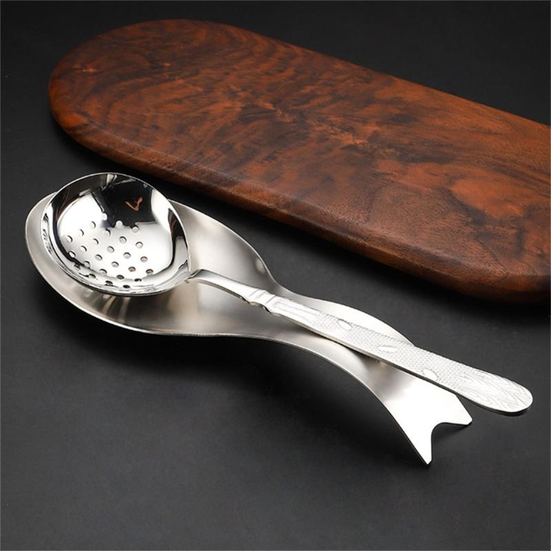 Stainless Steel Spoon Rest Ladle Holder For Kitchen Cooking Utensils Spatula Rack Corrosions Resistant Dishwasher Safe