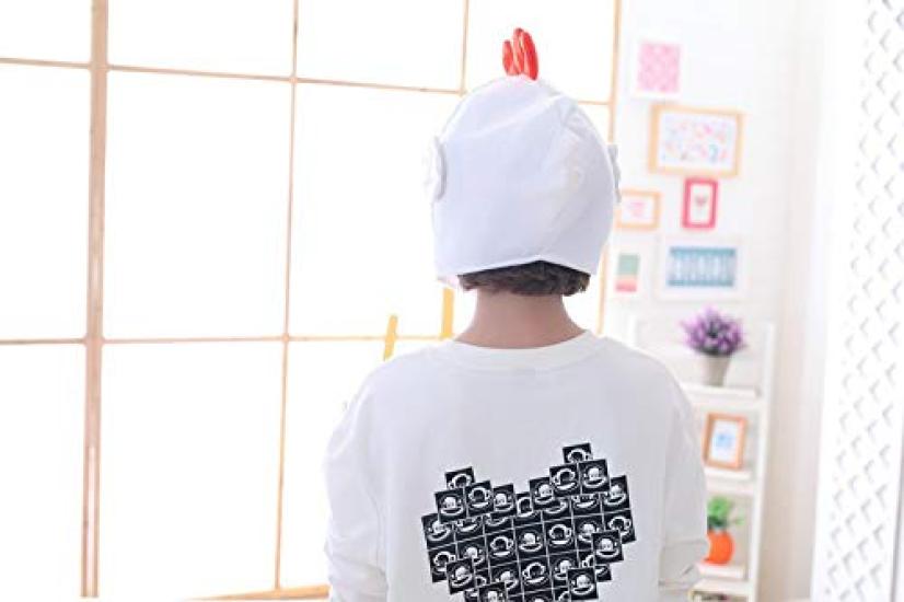 Bestmaple Шапка-животное, Плюшевый головной убор, Милый, Пушистый, Плюшевая шапка, Маска Костюм животного (Белая курица)