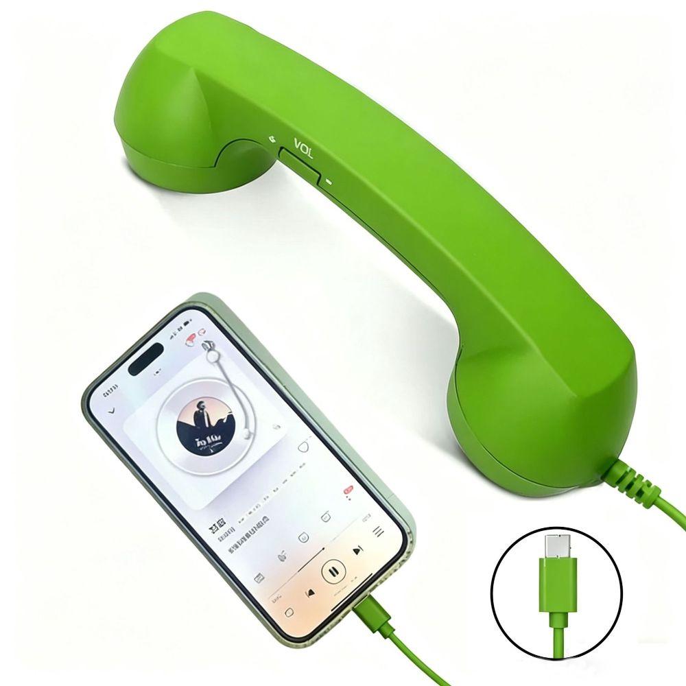 Telephone Style Phone Handset Type-C Handheld Cell Phone Receiver Landline Handle Receiver