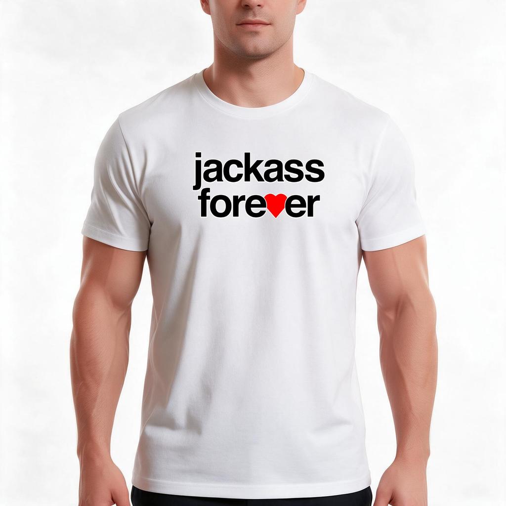 Jackass Forever TShirt Summer Casual Cotton Tee Oversized Streetwear Tops Vintage Graphic Print Loose Fit Short Sleeve