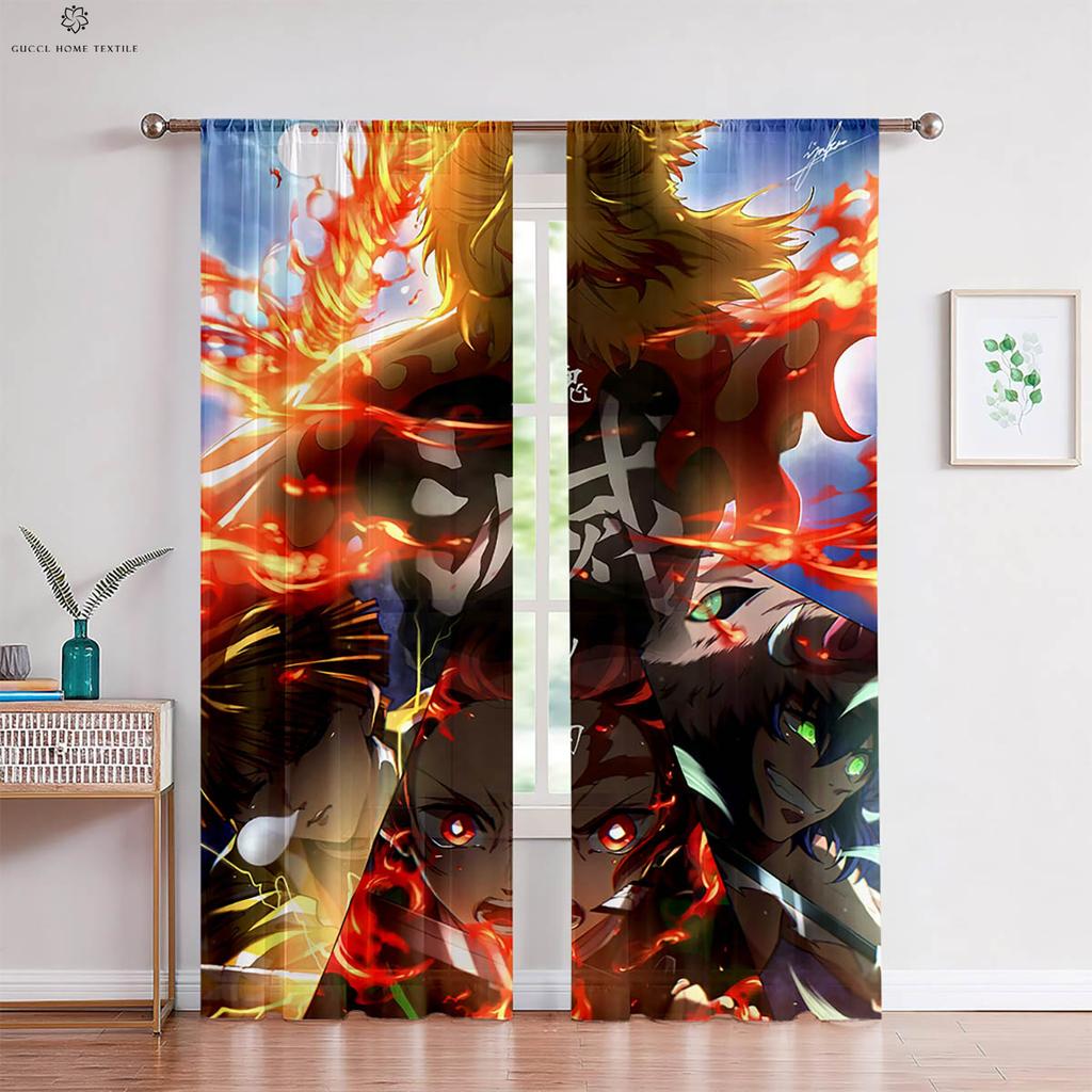 Шторы с японским принтом комиксов, анимация «Горячая кровь», подходят для спальни, гостиной, кухни, кабинета, оформления окон