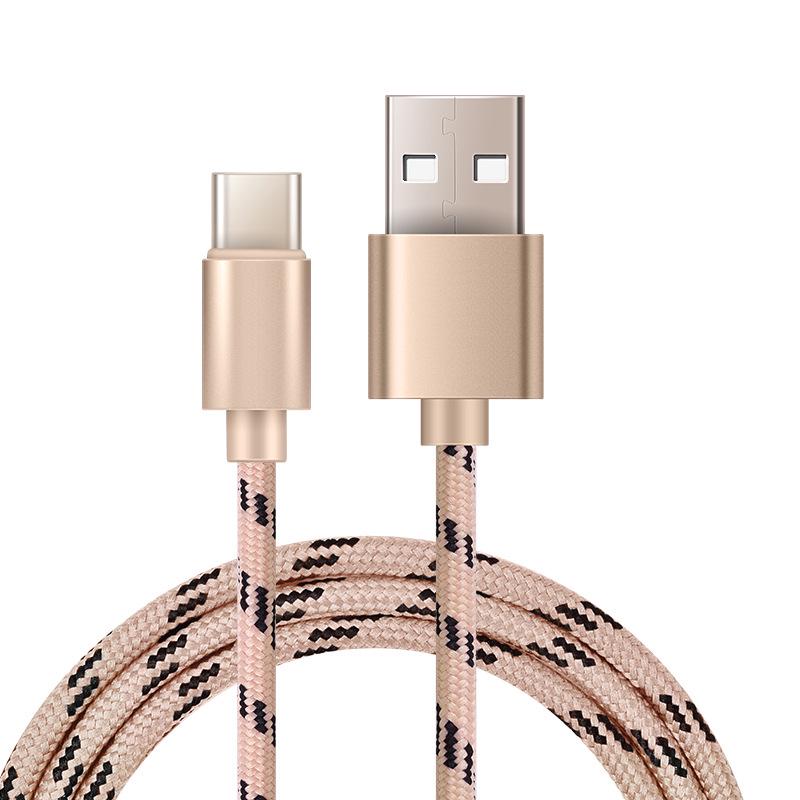 Премиальный плетеный USB Type-C кабель для быстрой зарядки - 2.1А