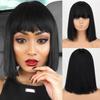 MERISIHAIR Зеленый короткий прямой парик из синтетического волокна с челкой, женский парик для косплея, вечерние, повседневная одежда, короткий парик «боб»