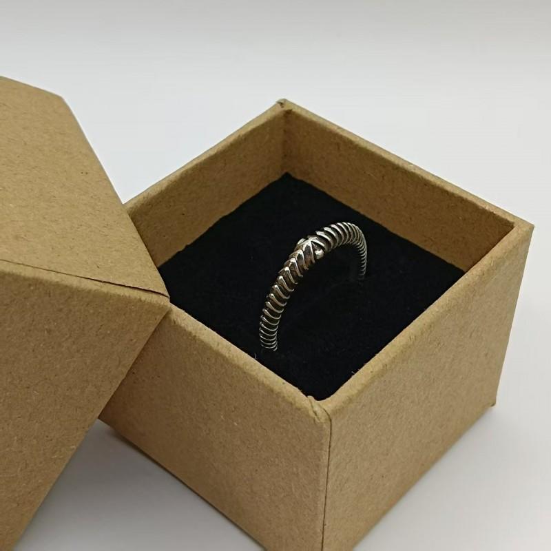 Adjustable Open Ring Women Men Vintage Spiral Texture Copper Band Geometric Retro Finger