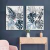 Tropical Blue Palm Leaf Wall Poster Print Plant Floral Nordic Wall Art Modern Canvas Painting Picture for Living Room Bedroom