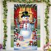 Door Hanging Christmas Door Cover Atmosphere Arrangement Background Santa Claus Banner Holiday Props Old Man Snowman