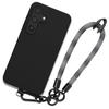 Case for Samsung Galaxy S24 Plus - Black Silicone - Detachable Bracelet - Anti-Scratch