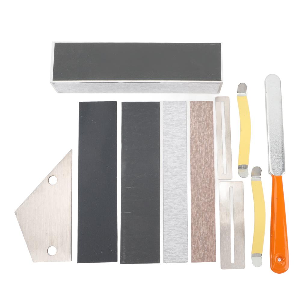 11 Pieces Guitar Grinding Tools Fret File Leveling Bar String Spreader Polishing Sandpaper