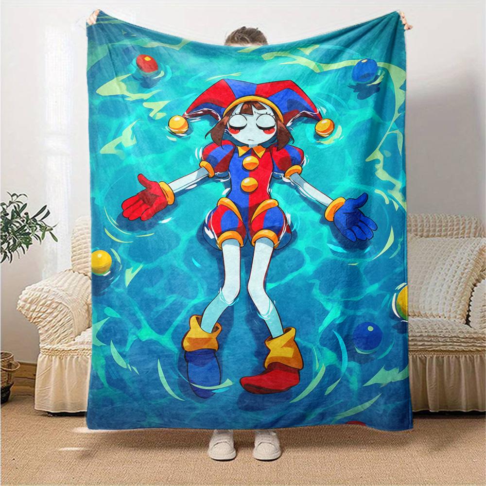 Digital Circus Blanket Comfortable Great for Picnics Seaside Office Chair Four Seasons Multipurpose Modern Gift for Travel Home Birthdays