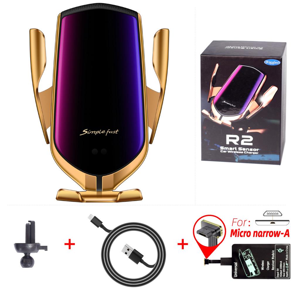 Автоматическое автомобильное беспроводное зарядное устройство 10 Вт типа C Forhuawei Mate30 Pro Forsamsung S10 + Qi Инфракрасный индукционный автомобильный держатель для телефона