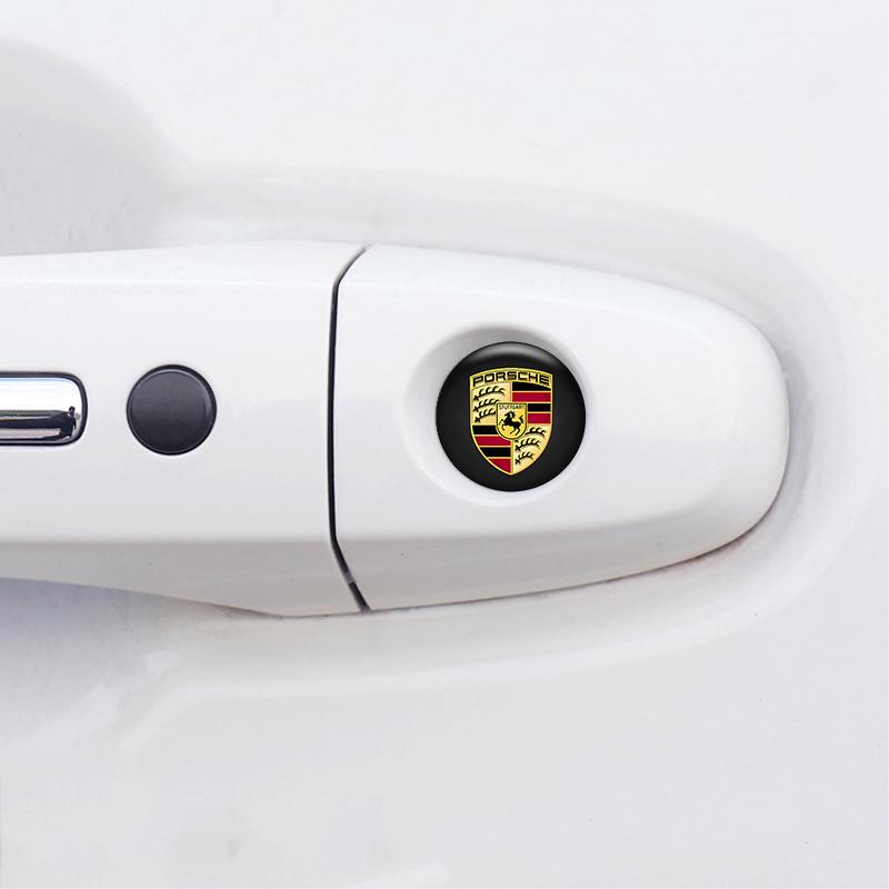 AABKW1 4PCS 20mm Car Door Lock Eye Sticker Protect Against Dirt Stickers For Porsche 911 Cayenne Carrera 928 Panamera Boxster Macan 918