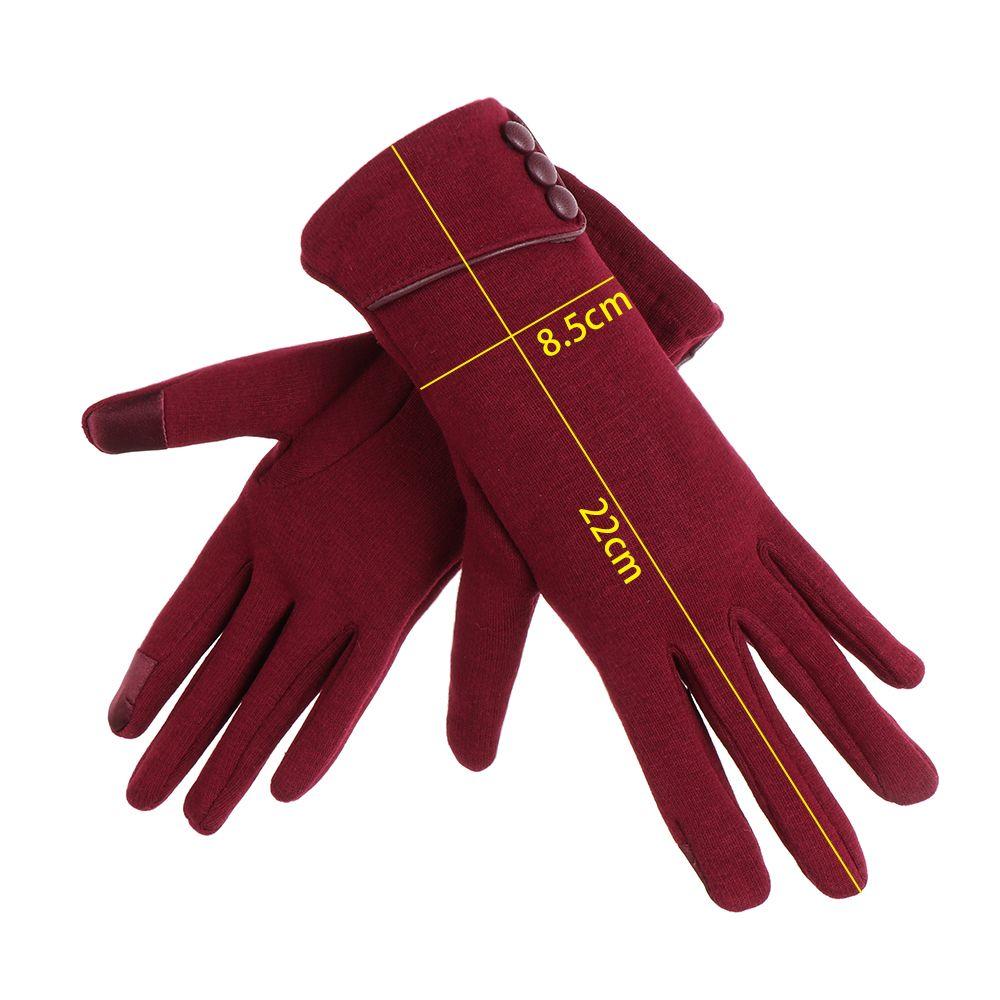 Women Thicken Windproof Skiing Gloves Plus Velvet Touch Screen Gloves Driving Mittens