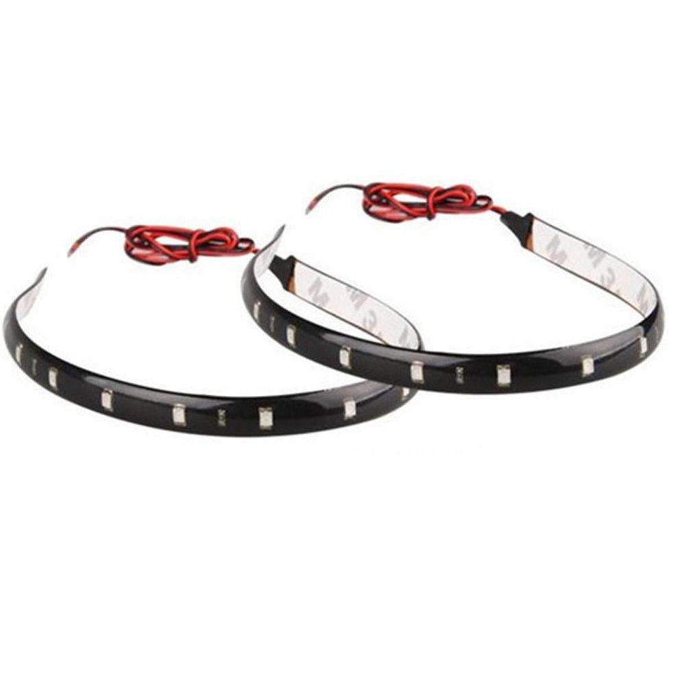 Super Bright New Vehicle Car LED Light Strips Purple Flexible Waterproof DC 12V 30cm 15 LED SMD