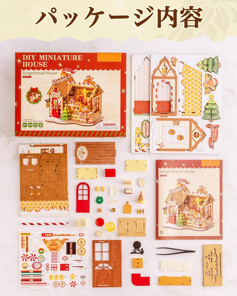 ROBOTIME Miniature Miniature Dollhouse 3D DIY Handmade Assembly Model Wooden Interior Time Relaxing Perfect Christmas Gift for Kids and Includes