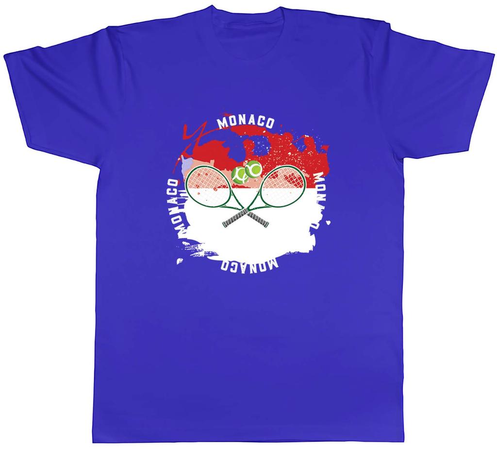 Tennis Sports With Monaco Flag Mens Unisex TShirt Tee Gift