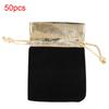 50pcs 7 X 9cm Velvet Bag Soft Drawstring Pouch Jewelry Wedding Gift Storage BagBlack