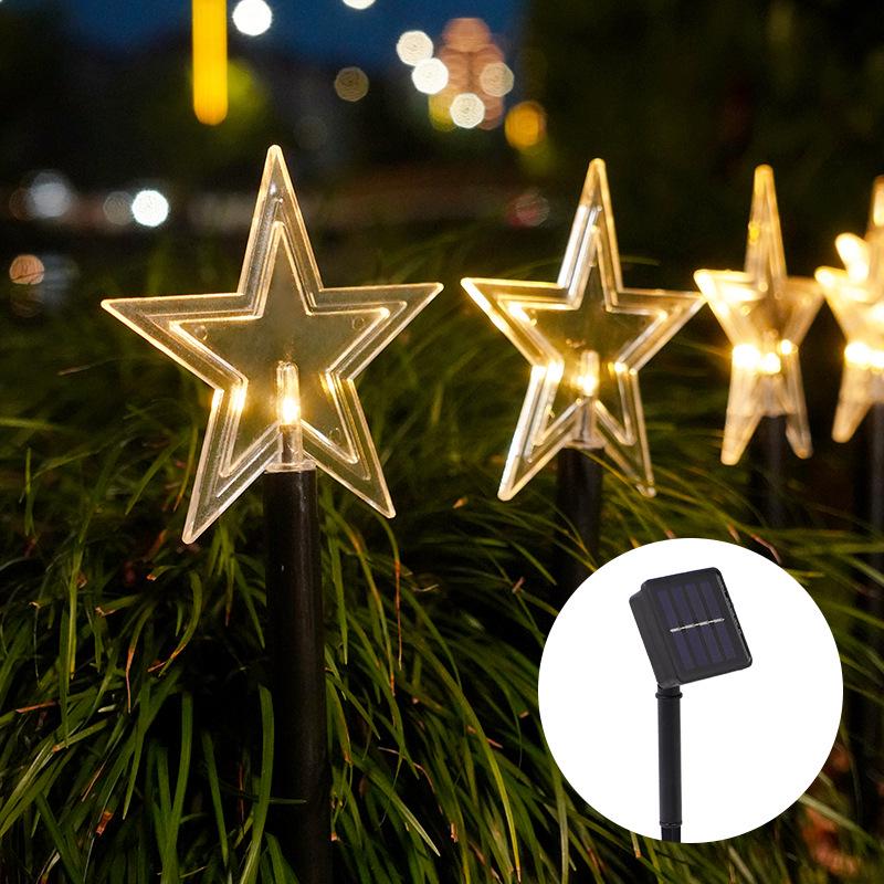 Светодиодные садовые светильники в виде рождественской звезды и снежинки на солнечной батарее