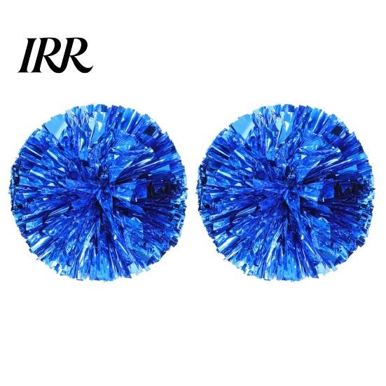 Cheer Squad Accessories 2 Pcs Cheerleader Pom Poms Metallic Holographic with Mini Cheerleading Balls Handle Ring for Sports Team Spirit Party