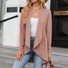 Женские осенние и зимние топы, женские однотонные свободные кардиганы с длинными рукавами, женские вязаные куртки