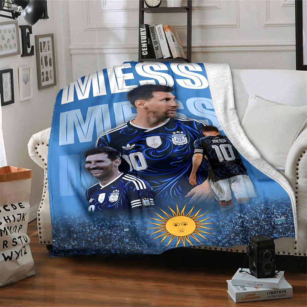1pc Argentinas Messi Celebrates flannel Blanket for Super Soft Cute Comfort Blanket for Travel Bedding Couch Sofa Blanket Y7304