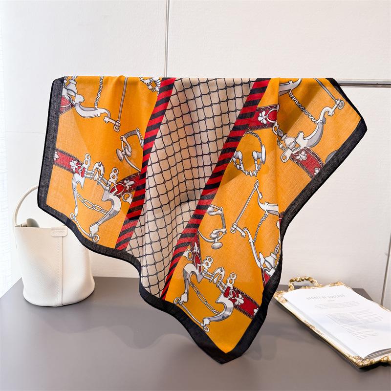 Горошек Стиль Елочка Узор Хлопок И Лен Маленький Квадратный Шарф Шелковый Шарф Имитация Бархата Головной Платок Шаль Шарф для Защиты от Солнца Женский Шарф