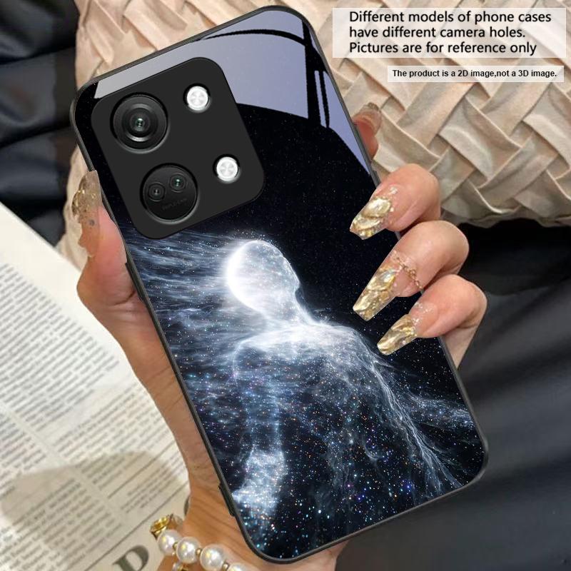 Space Starry Sky Horse For OnePlus Nord CE N3 30 2 20 4 2T 2 Lite 5G Ace 5 2V 6 7 10 8 9 12 13 Tempered glass phone case black