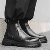 2025 Ботинки Мартин Мужские Средней Высоты на Толстой Подошве Ретро Ручная Захват Универсальные Короткие Ботинки Челси Модные Мужские Ботинки 2114-J