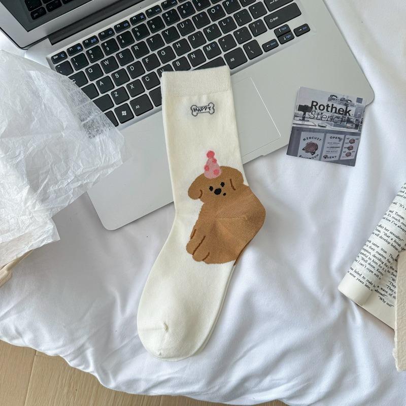 Женские весенне-летние модные все виды милых бесшовных сетчатых хлопковых носков-трубок с животными
