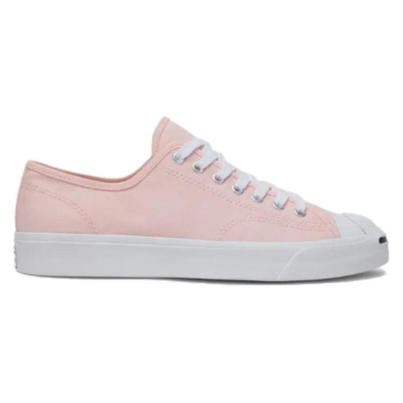 Converse Jack Purcell удобные и простые нескользящие и износостойкие низкие кеды унисекс бело-розовые