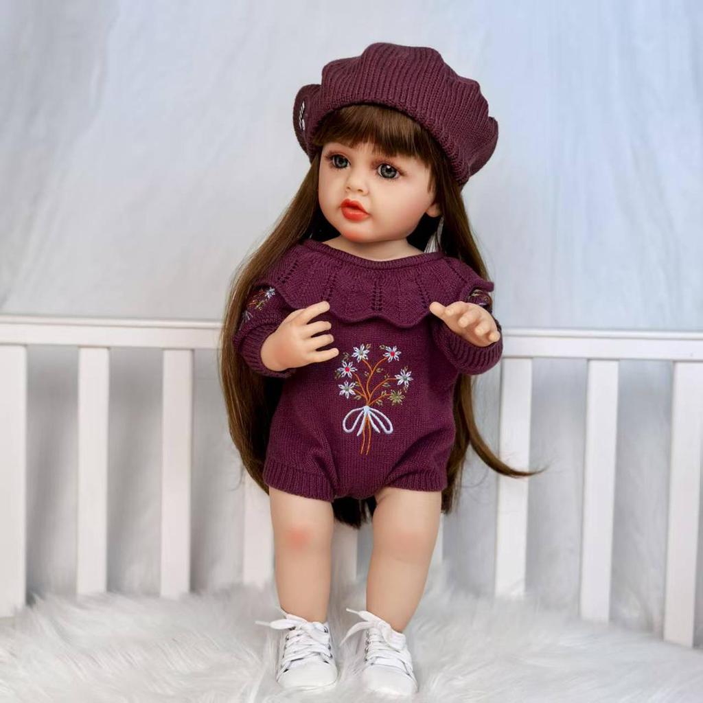 Новые куклы-реборн из цельного силикон-винила 55 см, одетые в более милую одежду, модель-игрушка для детей, рождественские и на день рождения подарки