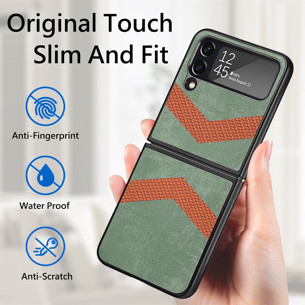Роскошный складной кожаный чехол с защитой от пота для Samsung Galaxy Z Flip 4 5g Zflip4 Flip4, защитный чехол для телефона с защитой от падения