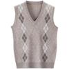Мужской вязаный жилет с V-образным вырезом - Плотный, без рукавов, идеально подходит для мужчин среднего и пожилого возраста, идеально для осени и зимы