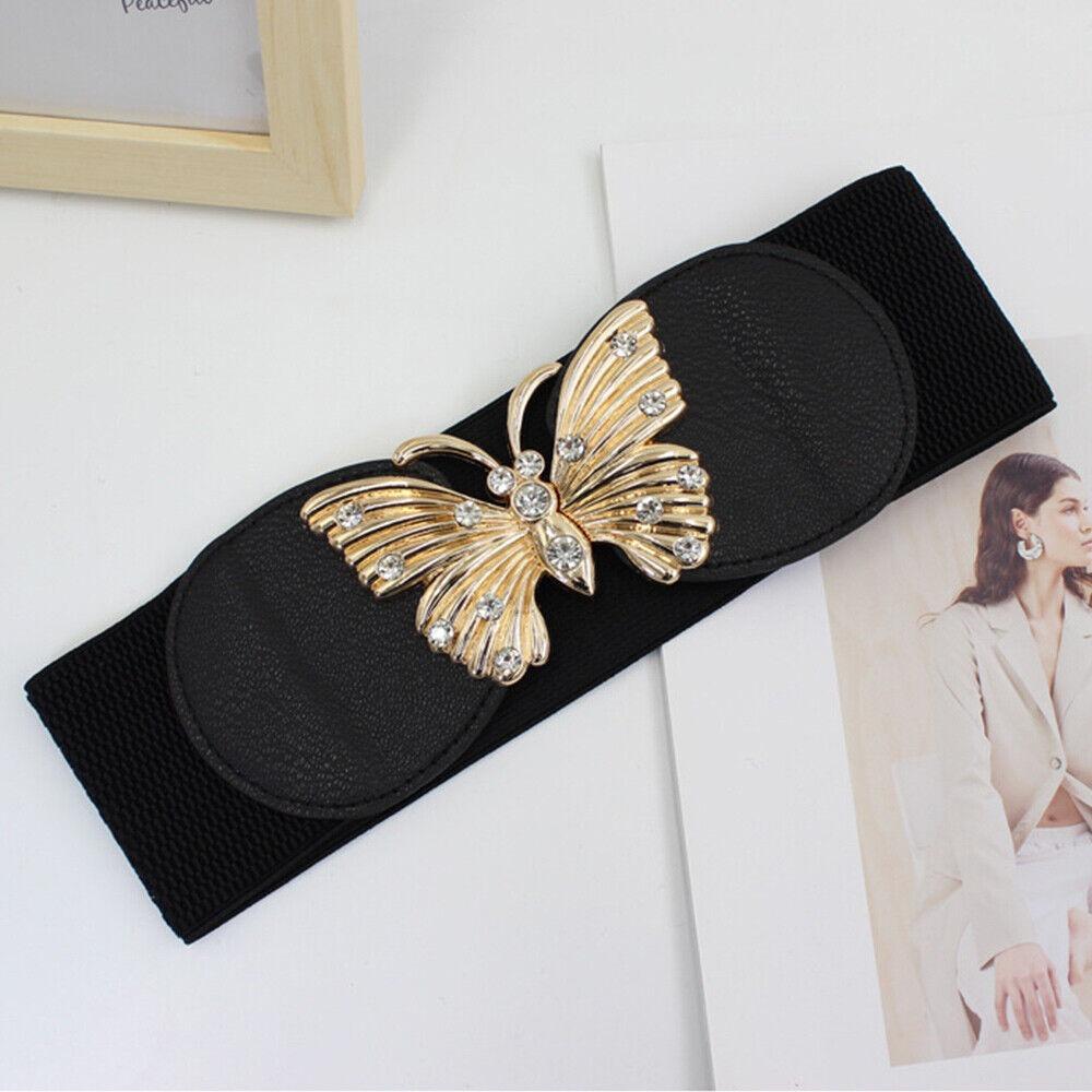 Big Size Waistband Belt Metal Buckle Elastic Wide Belt Comfortable Stretch Waistband  Women