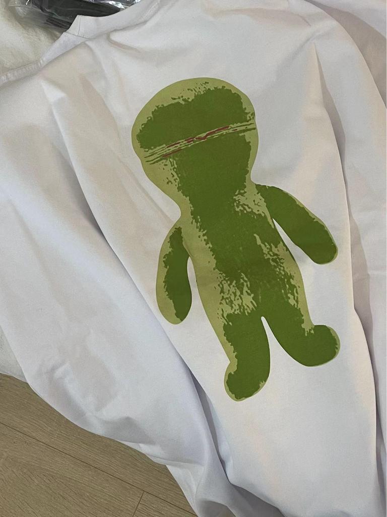 Футболка свободного кроя с принтом Alien и рукавами летучей мыши - унисекс, модный стиль для пар (Сюй Минхао вдохновлен)