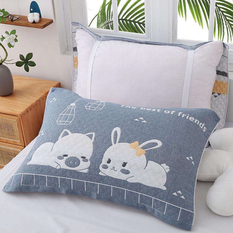 Yiwenwo Нескользящая Хлопковая Марлевая Наволочка Extra Large с Фиксирующими Ремешками для Студентов и Взрослых