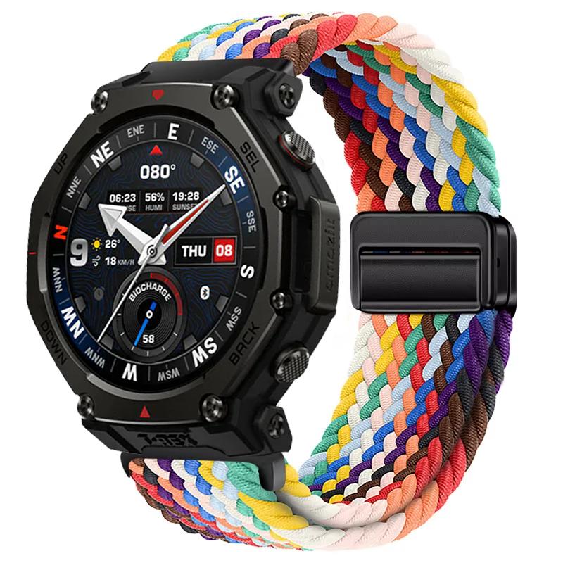 Нейлоновый ремешок 20/22 мм для Amazfit Helio/T-Rex3 Pro 48/44 мм с магнитной застежкой, ремешок для Amazfit Active 2/2 Square/Balance 2