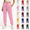 Женские брюки с эластичной талией и манжетами, летние брюки свободного кроя для пеших прогулок, джоггеры с карманом