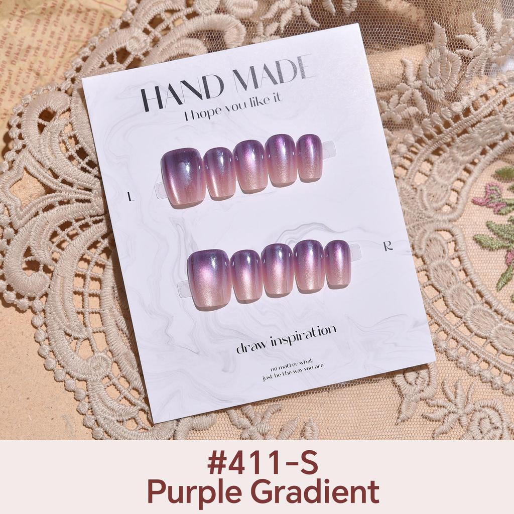 27Style Choice кошачий глаз накладные ногти короткие ручной работы накладные ногти с наклейками инструменты полное покрытие типсы с желеобразным клеем