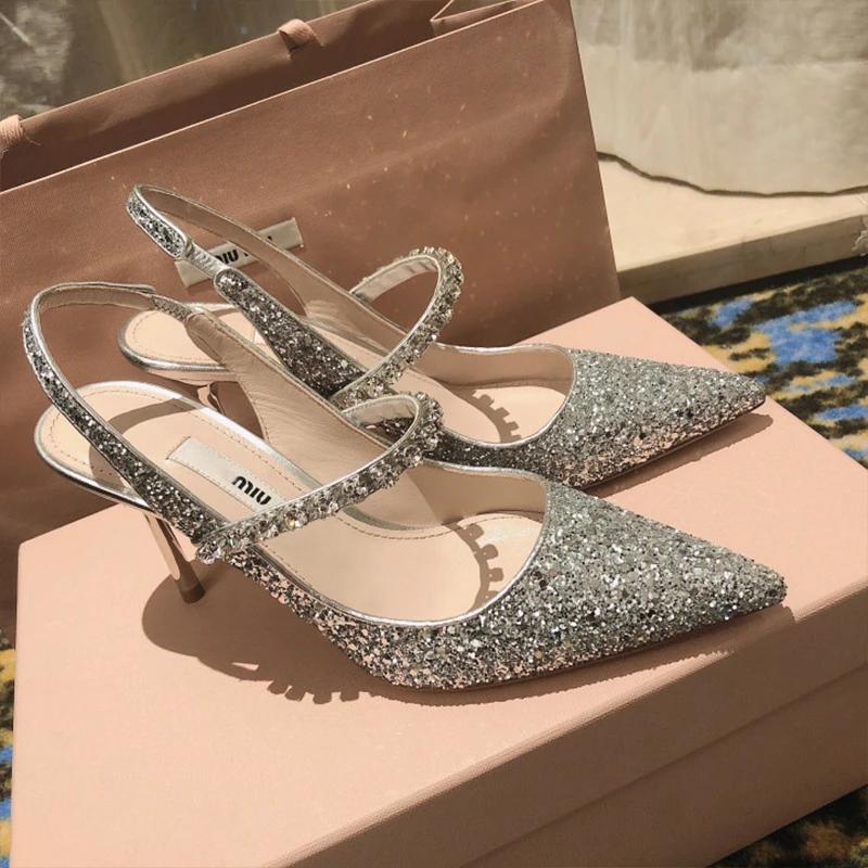 Zapatos De Mujer Туфли с острым носком на высоком каблуке Женские туфли Baotou Open Ladies Office Wedding Shoes Женская обувь