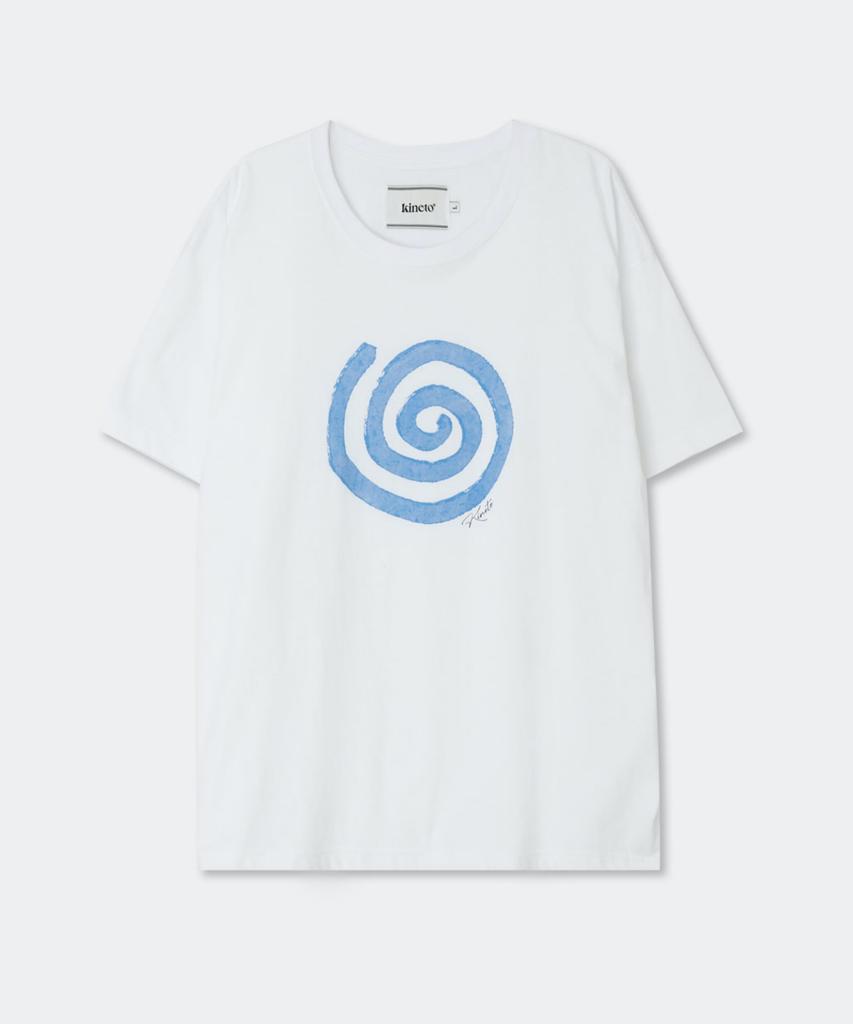 KINETO Blow Wind Print T-Shirt_White
