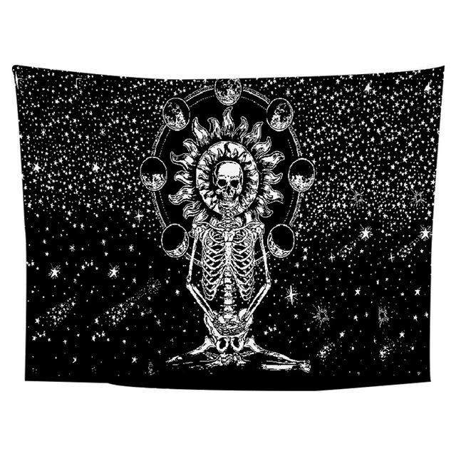 Bohemian Mandala Hanging Cloth Landscape Forest Skull Head Home Bedroom Living Room Decoration Background Wall Hanging Tapestry