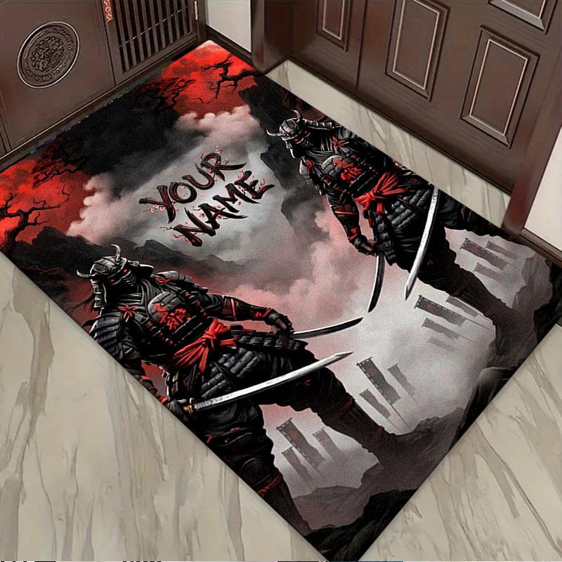 Name Custom Japanese Samurai Carpet Rug for Living Room Bedroom Home Sofa Decoration,Kids play Non-slip Floor Mat