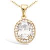 [J0150] - Gold Plated Pendant 'Goddess' White Gold - 13x11 Mm