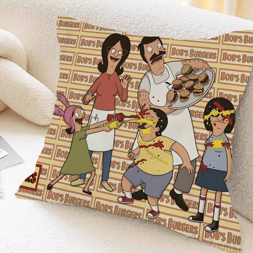 Bobs-Burgers Anmie Cushion Cover Inches Farmhouse Decor Home Throw Pillow Covers For Couch Decorations