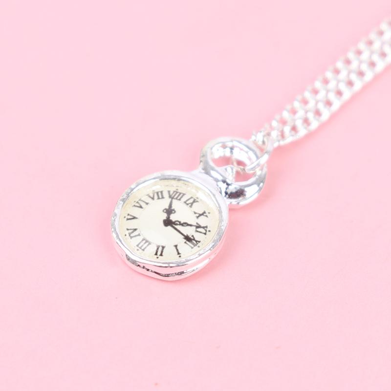 Творческий кукольный домик Мини-ожерелье Карманные часы Золотое ожерелье Индивидуальные карманные часы