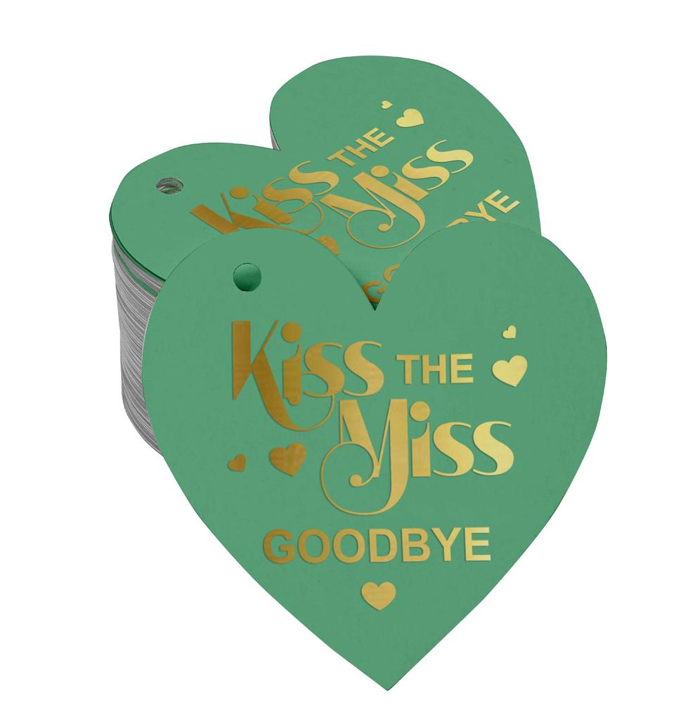 Inkdotpot 100 шт. в упаковке. Бирка из настоящей серебряной фольги с поцелуем «Мисс на прощание» на девичник.