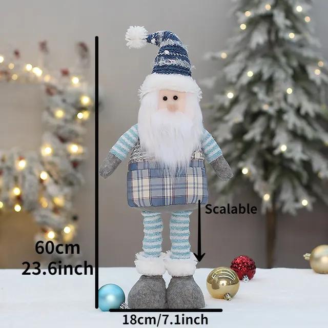 Скандинавские рождественские куклы Рождественское украшение для дома 2025 Выдвижные игрушки Подарок на Новый год Рождественское фестивальное украшение Синий снег