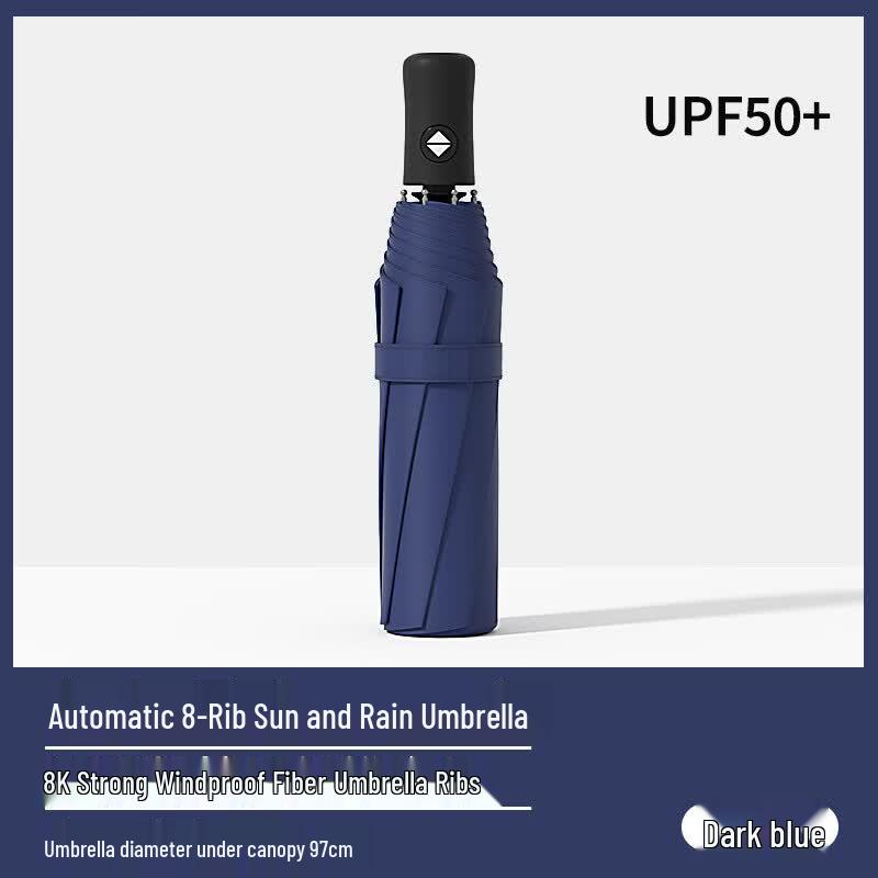 WH Fully Automatic Folding Umbrella for Rain and Sun