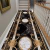 Luxury Black Gold Frame Home Long Corridor Carpet Non-slip Stairway Rug European Hotel Lobby Passageway Runner Customizable Mats